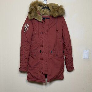Alpha Industries Altitude Parka Jacket Red sz XS women’s